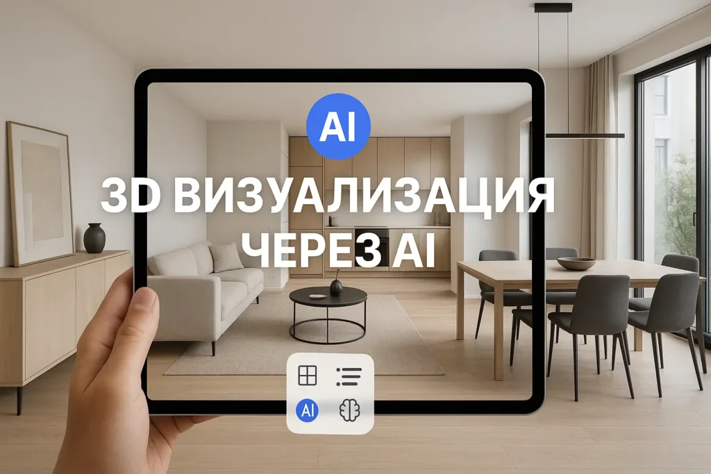 3D визуализация интерьера квартиры через AI: выглядит как фото