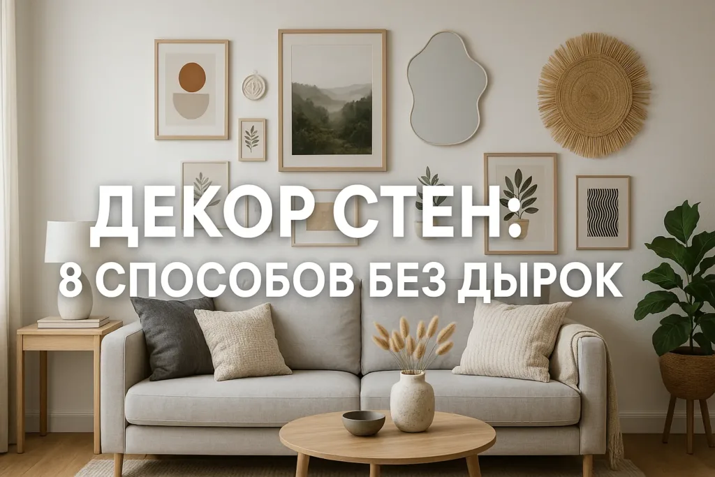Декор стен в интерьере без дырок: 8 способов повесить картины