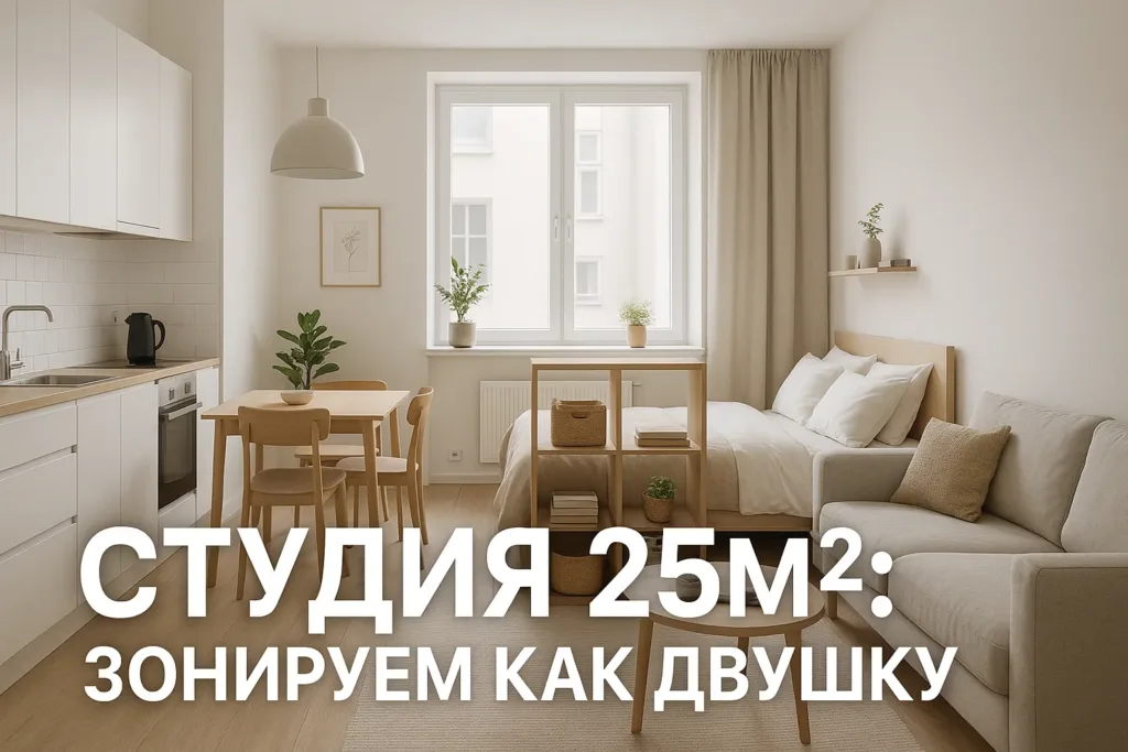 Дизайн студии 25 кв.м: превращаем в двушку без перепланировки