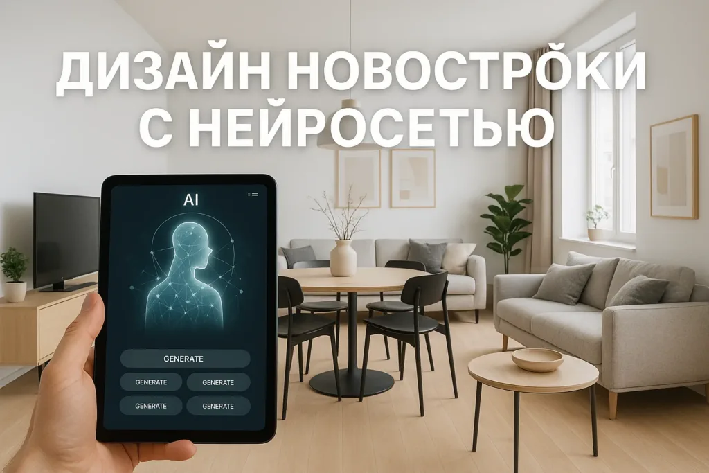 Дизайн интерьера новостройки с нейросетью: от белых стен до проекта