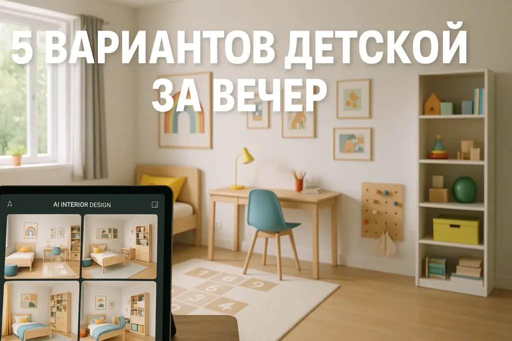 Дизайн детской комнаты через AI: создал 5 вариантов интерьера за вечер
