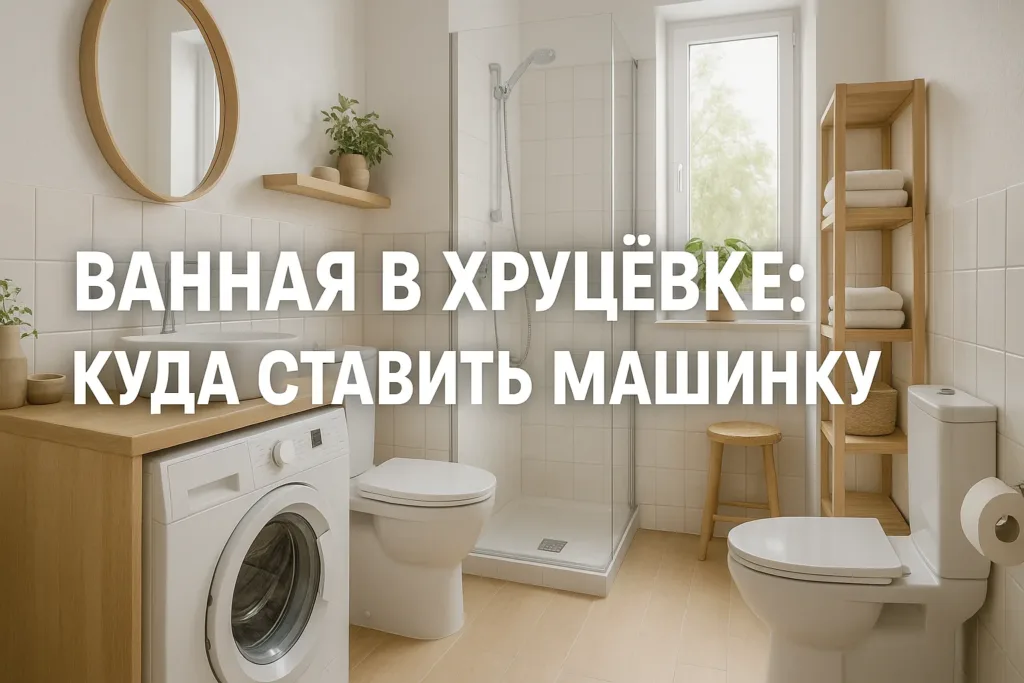 Дизайн ванной в хрущевке: где найти место для стиральной машины
