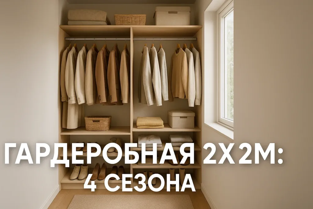 Гардеробная 2х2 метра: дизайн системы хранения на 4 сезона