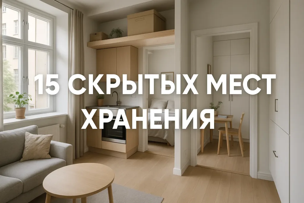 Хранение в однушке: 15 неочевидных мест в интерьере квартиры