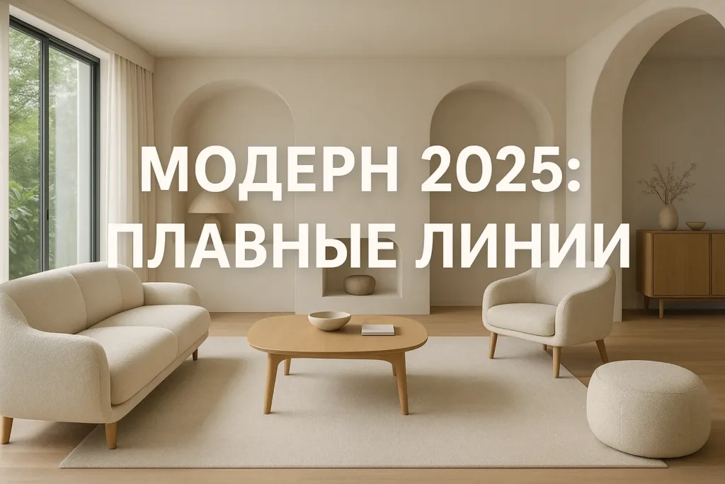 Модерн в интерьере 2025: плавные линии в дизайне квартиры