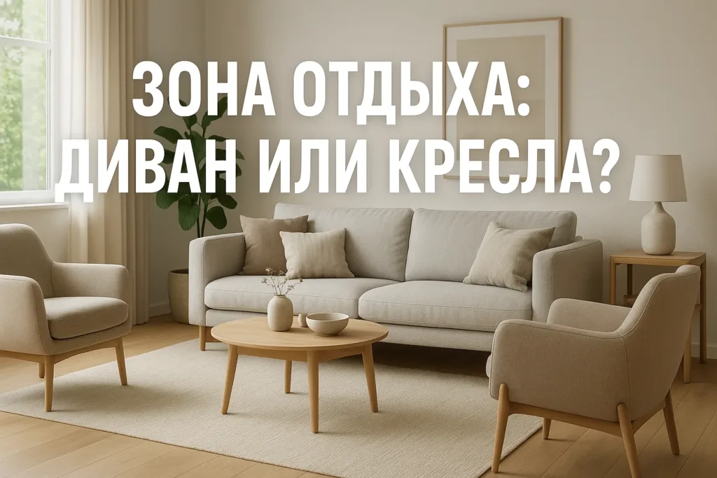 Зона отдыха в гостиной: диван или кресла для интерьера?