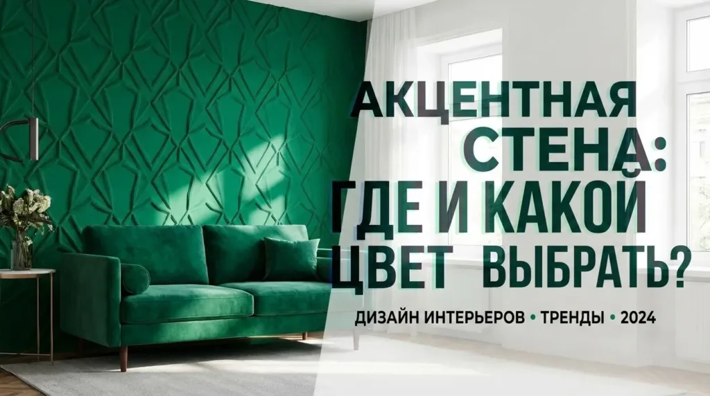 Акцентная стена: как выбрать место и цвет в интерьере гостиной