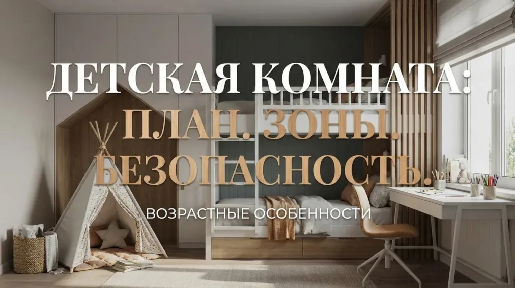 Детская комната с зональными планами и аспектами безопасности