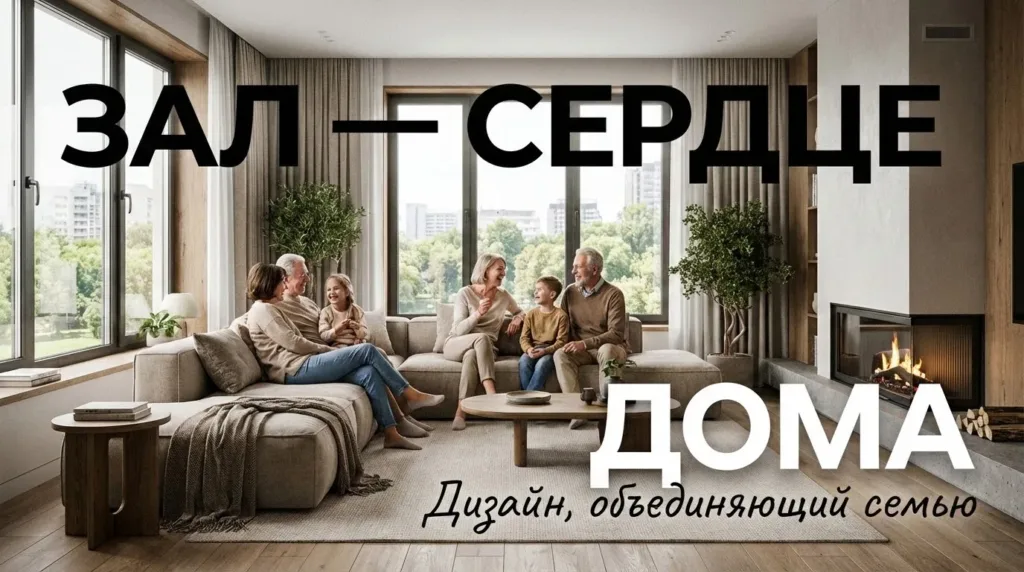 Уютный зал в квартире с современным дизайном