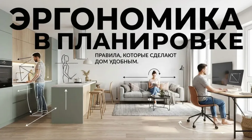 Эргономика в интерьере: правила планировки для удобного дома