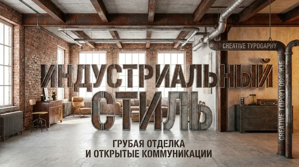 Индустриальный стиль в интерьере — грубая отделка и открытые коммуникации