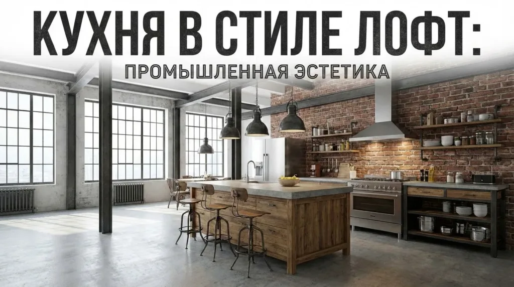 Кухня в стиле лофт: дизайн и идеи с примерами, кухня лофт фото