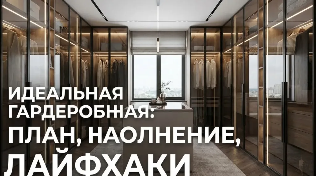 Планировка гардеробной: размеры, наполнение и лайфхаки для спальни