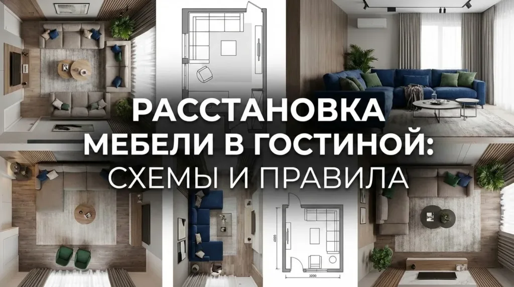 Схемы и правила расположения мебели в гостиной