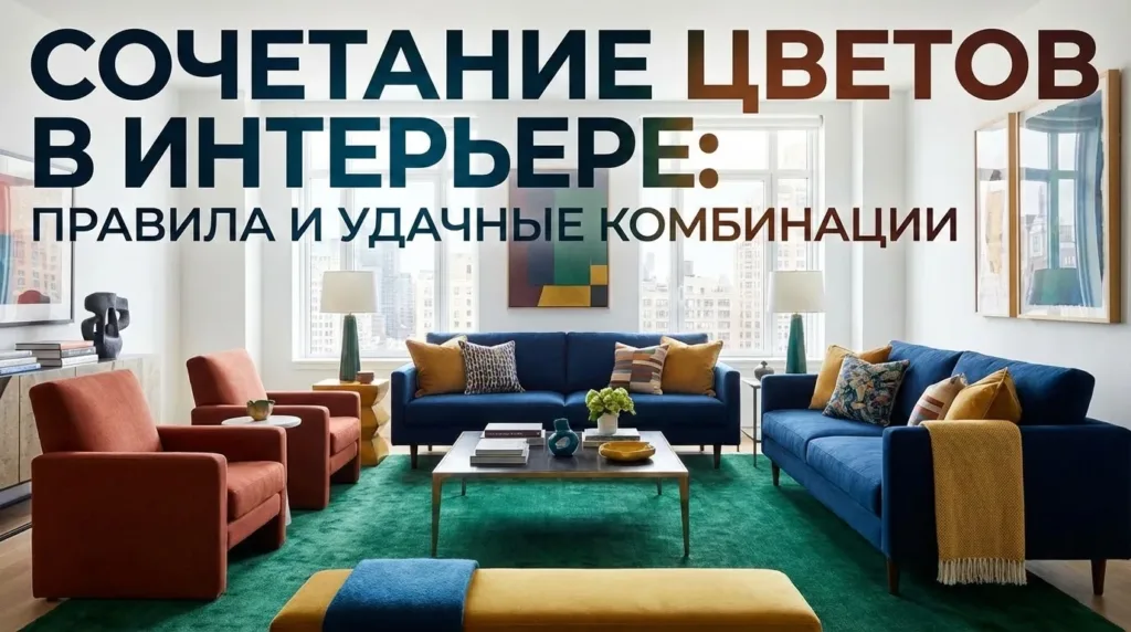 Сочетание цветов в интерьере — правила и удачные комбинации