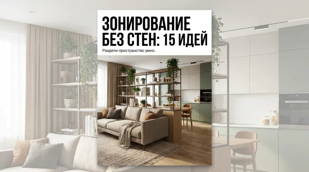 Идеи зонирования комнаты без перегородок