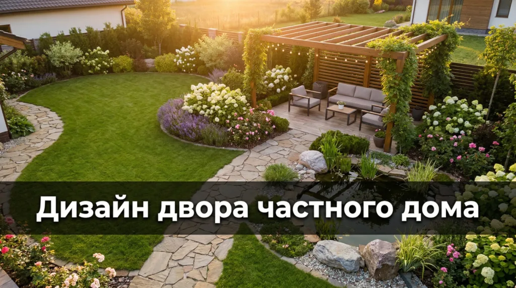 Дизайн двора частного дома: загрузите фото — получите проект за 1 минуту