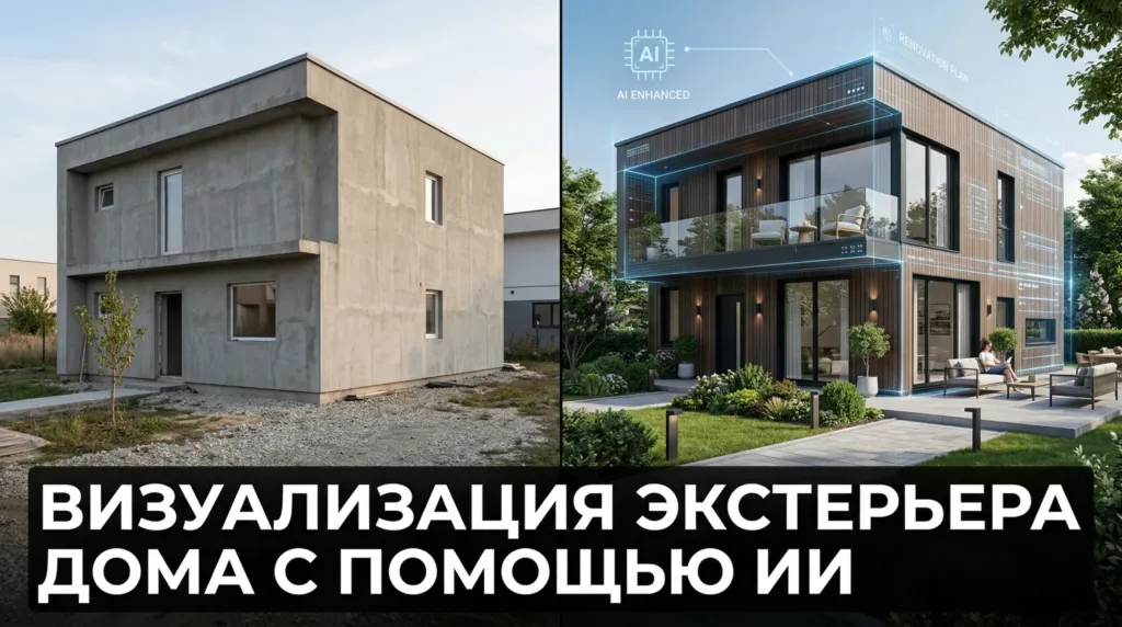 Визуализация экстерьера дома с помощью ИИ: как преобразить фасад за 30 секунд