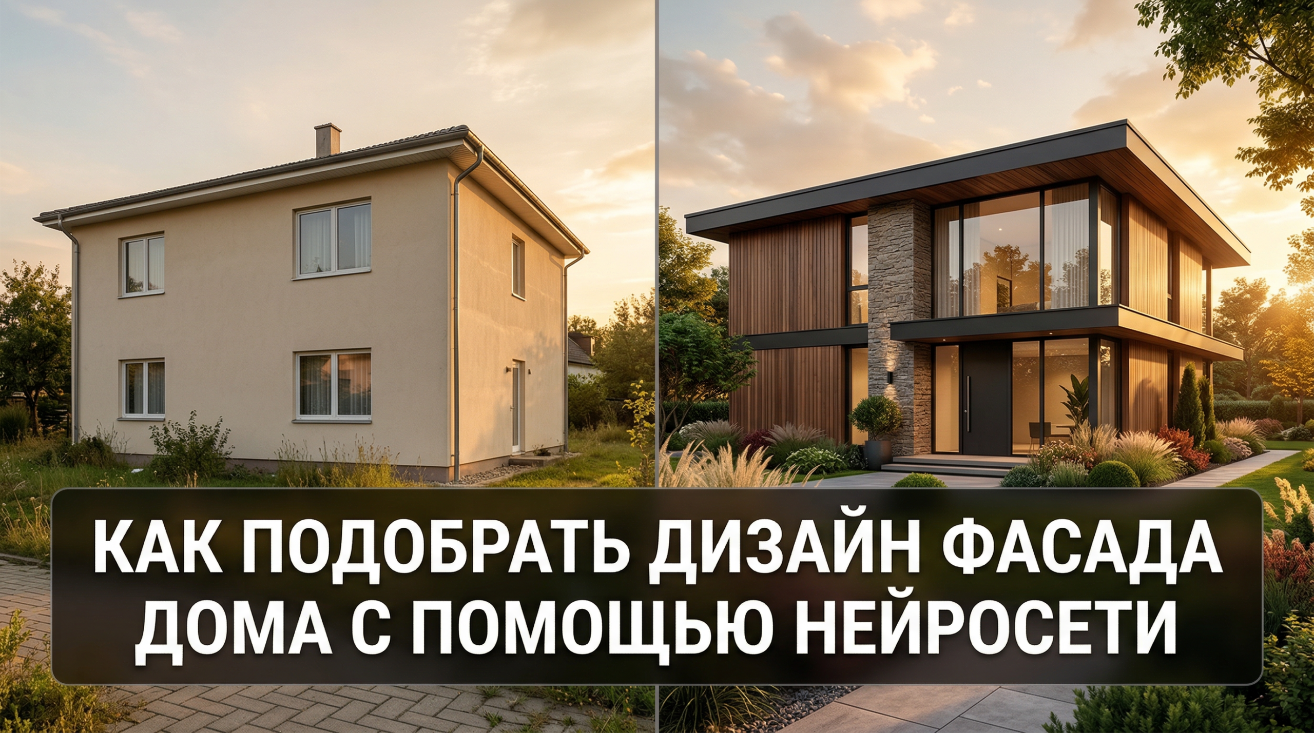 Как подобрать дизайн фасада дома с помощью нейросети — до и после визуализации