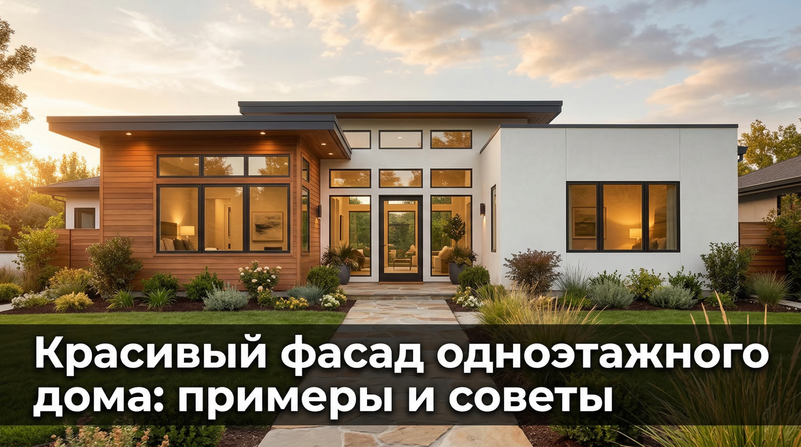 Красивый фасад одноэтажного дома — примеры отделки и советы по дизайну