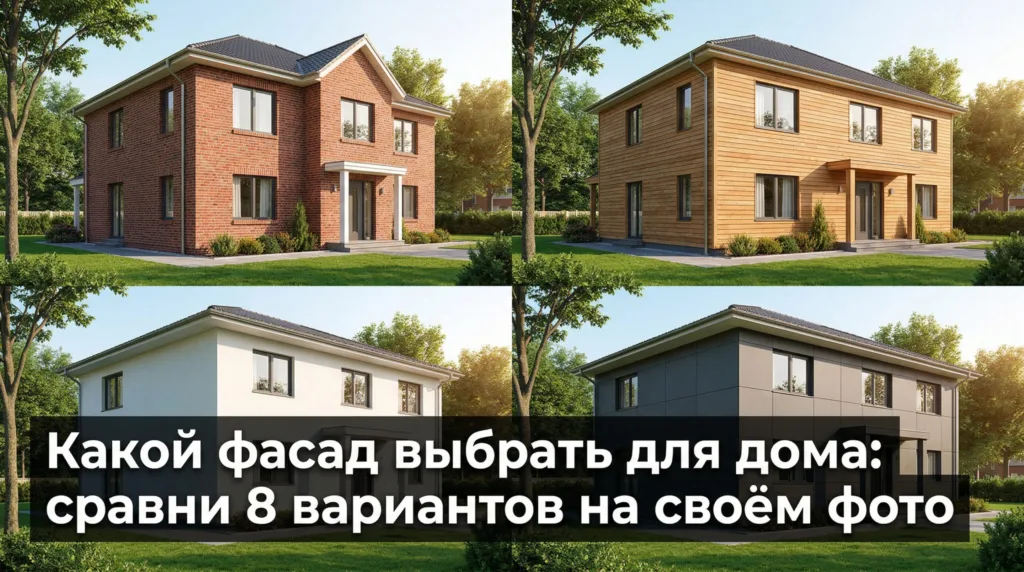 Какой фасад выбрать для дома: сравни 8 вариантов на своём фото до покупки