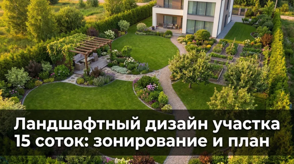 Ландшафтный дизайн участка 15 соток: зонирование и план