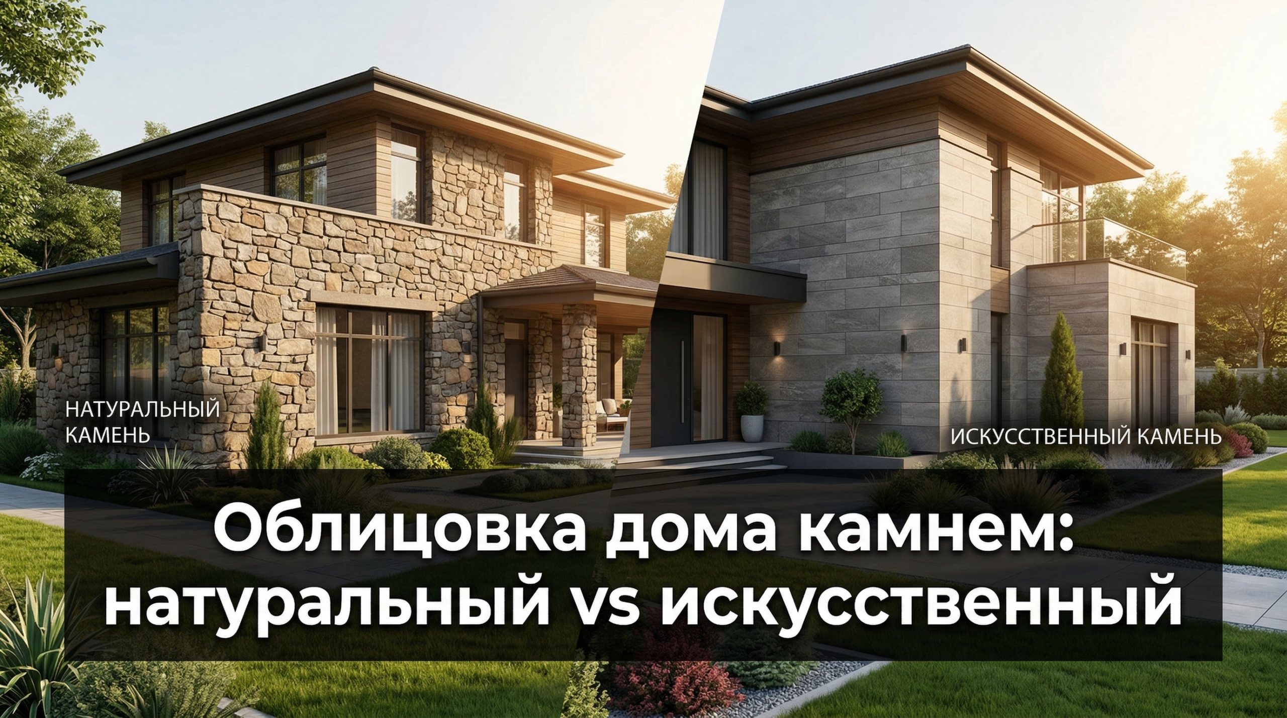 Облицовка дома камнем: натуральный vs искусственный — сравнение двух фасадов
