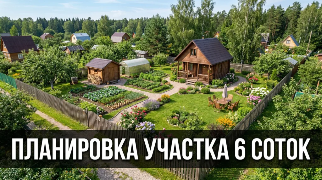 Планировка дачного участка 6 соток: где разместить дом, баню и огород — с визуализацией
