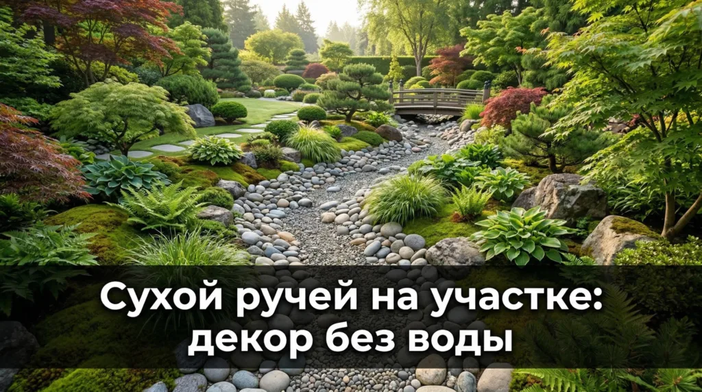 Сухой ручей на участке: как сделать декоративный элемент без воды
