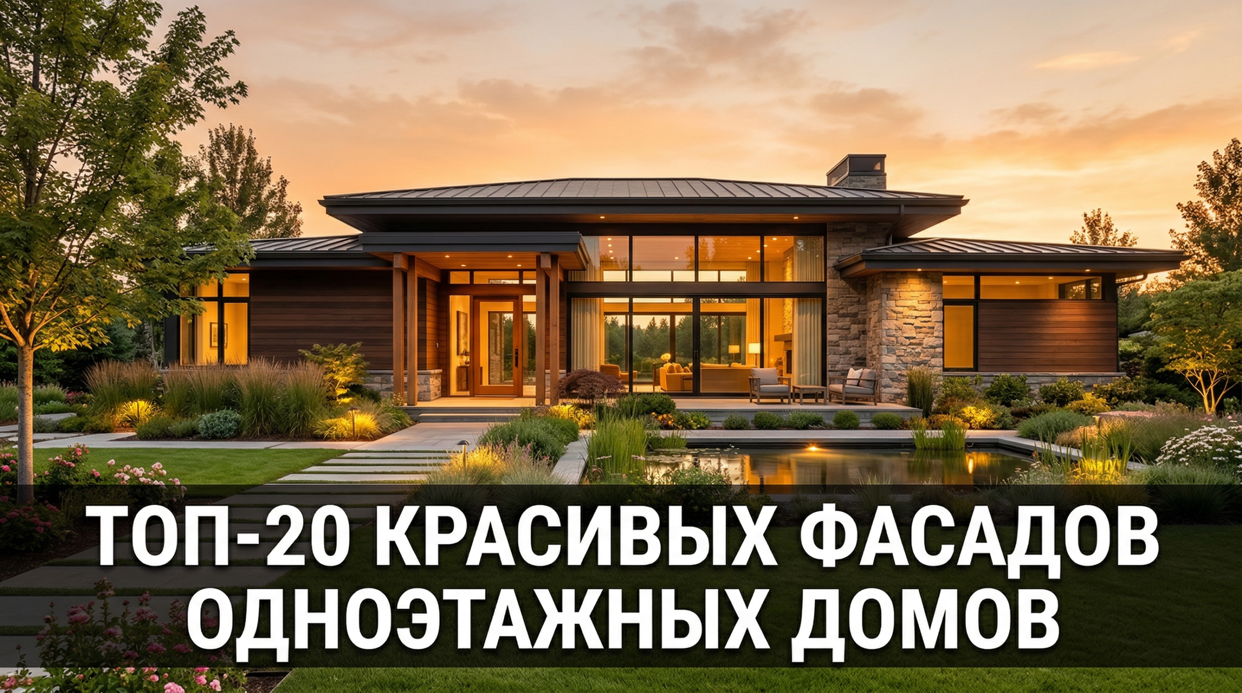 Топ-20 красивых фасадов одноэтажных домов — подборка лучших решений с фото и разбором