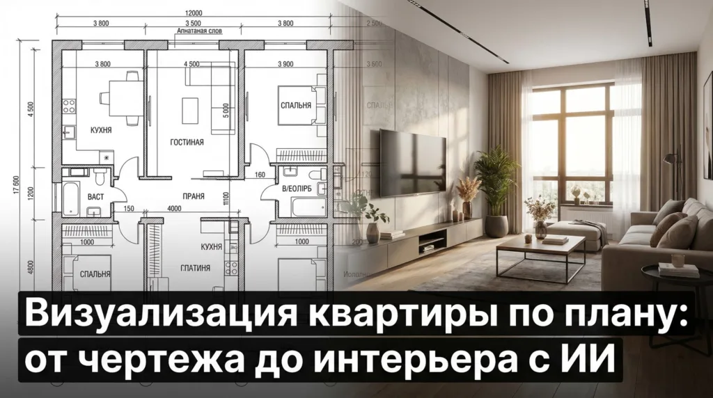 Визуализация квартиры по плану: от чертежа застройщика до готового интерьера с ИИ