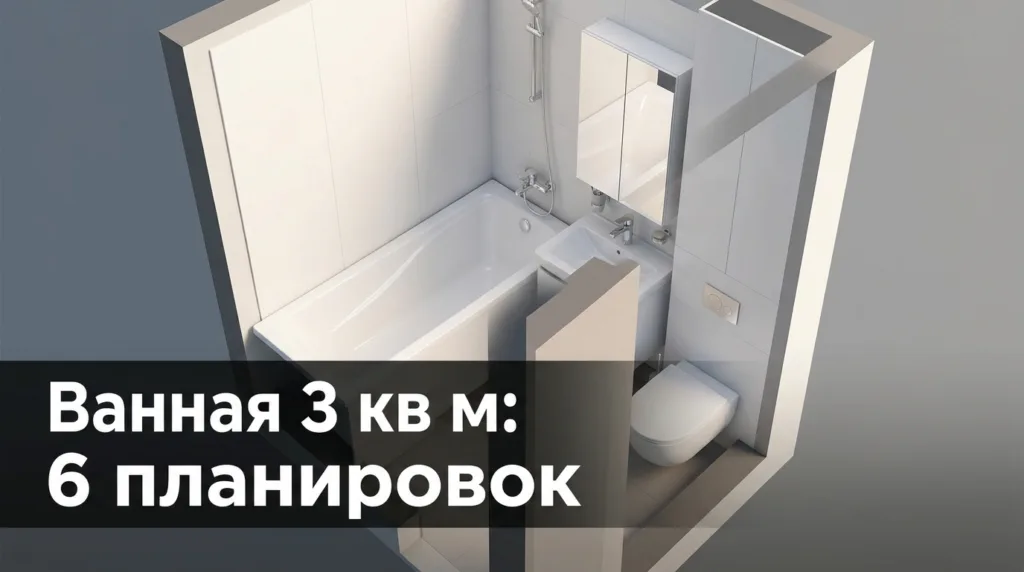 Ванная 3 кв м: 6 планировок совмещённого санузла