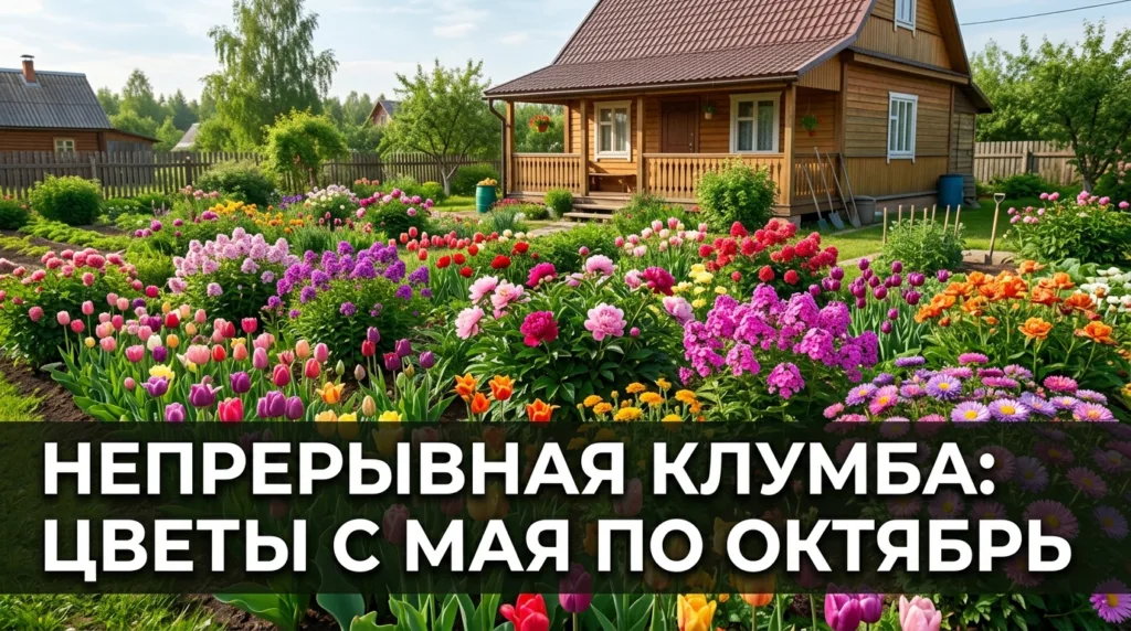 Непрерывная клумба: цветы с мая по октябрь без пересадки