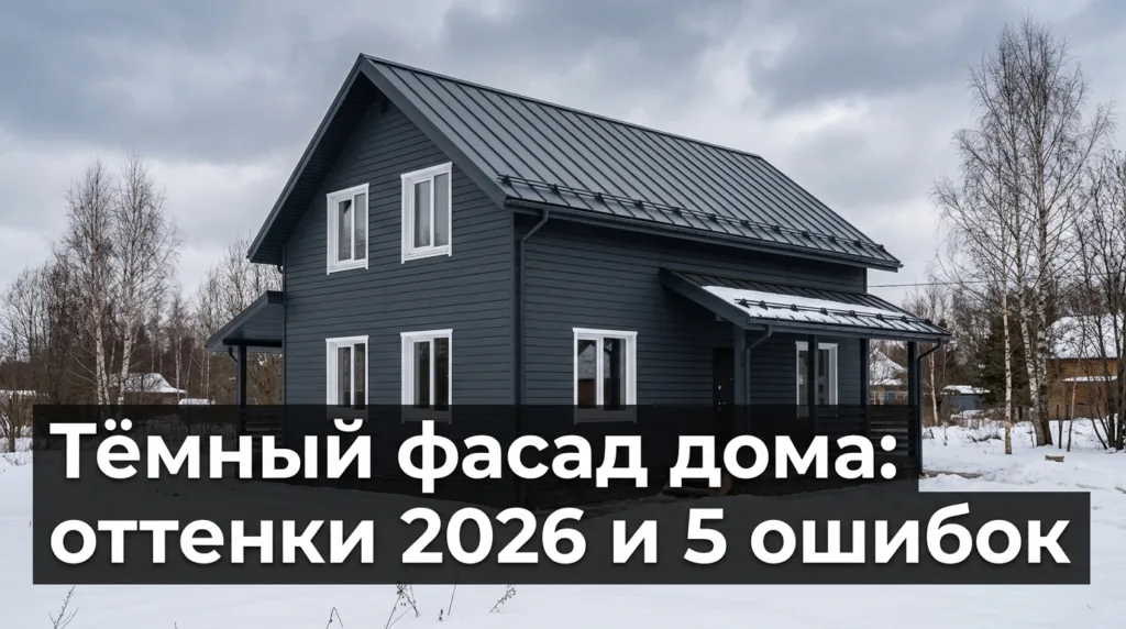 Тёмный фасад дома: модные оттенки 2026 и 5 ошибок выбора