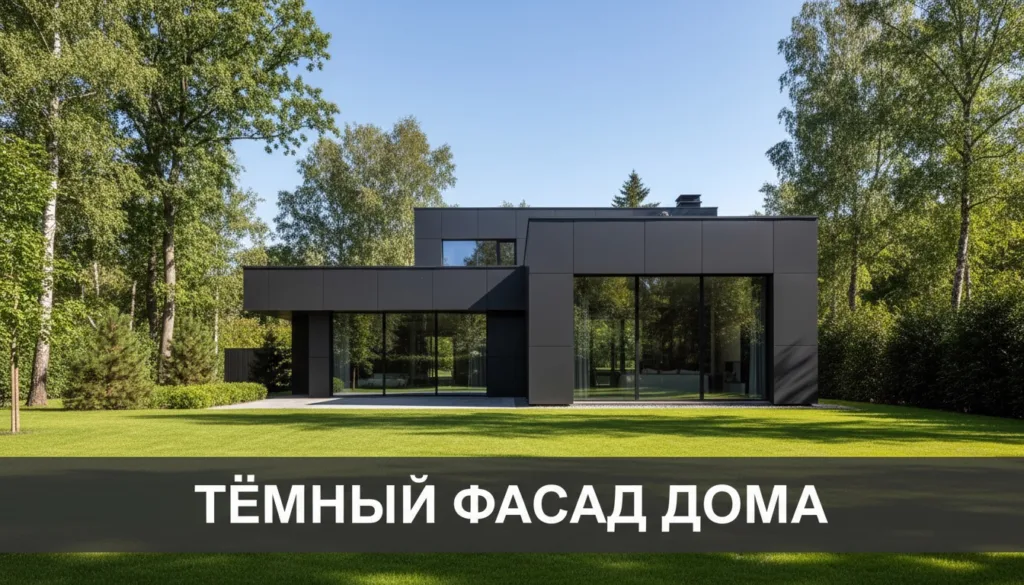Тёмный фасад дома: смелое решение — плюсы, минусы и примеры
