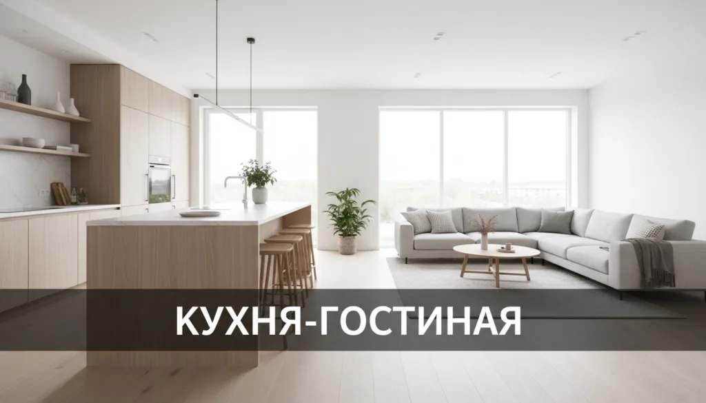 Дизайн кухни-гостиной в 2026 году: зонирование, планировки, стили и визуализация с ИИ
