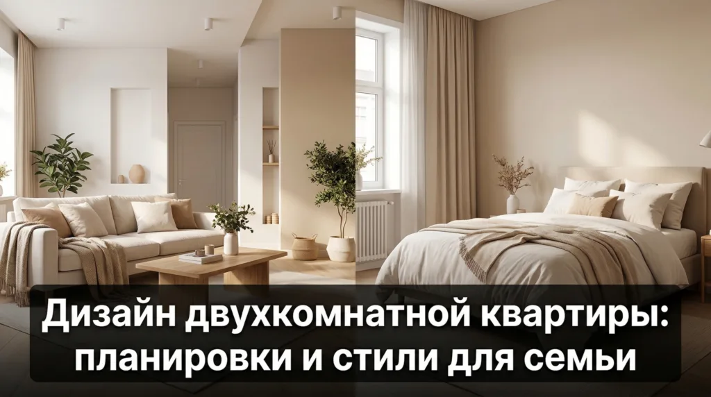 Дизайн двухкомнатной квартиры: планировки и стили для семьи