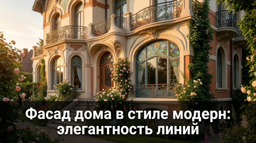 Фасад дома в стиле модерн: элегантность линий и природных форм