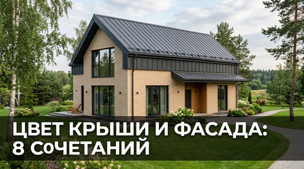 Цвет крыши и фасада: 8 сочетаний, которые не устаревают — на одном доме