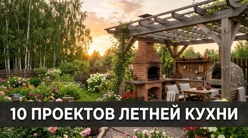 Летняя кухня на даче: 10 проектов с мангалом и печью