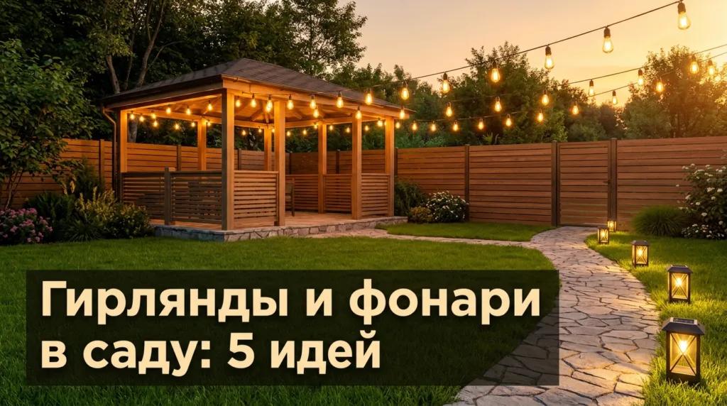Гирлянды и фонари в саду: 5 идей