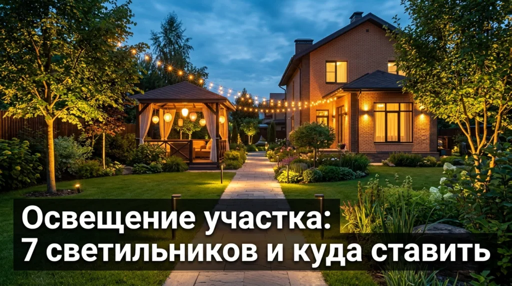 Освещение участка: 7 светильников и куда ставить