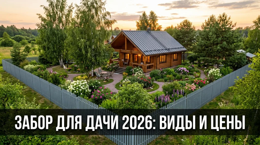 Забор для дачи в 2026: 8 видов материалов, цены и как подобрать под стиль дома
