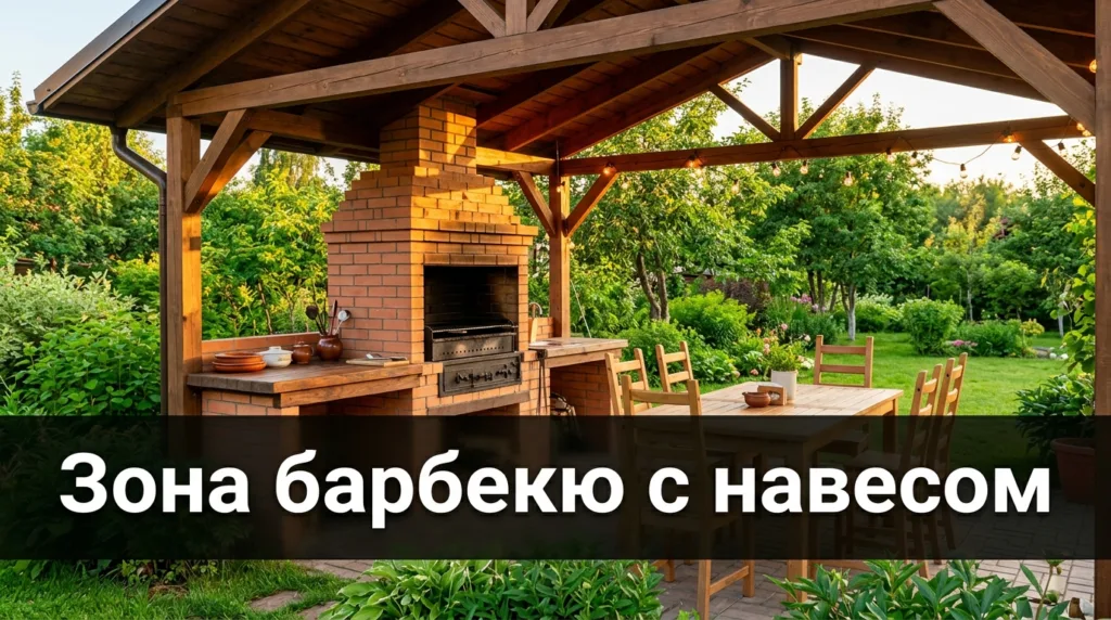 Зона барбекю с навесом: 7 проектов от мангала до летней кухни