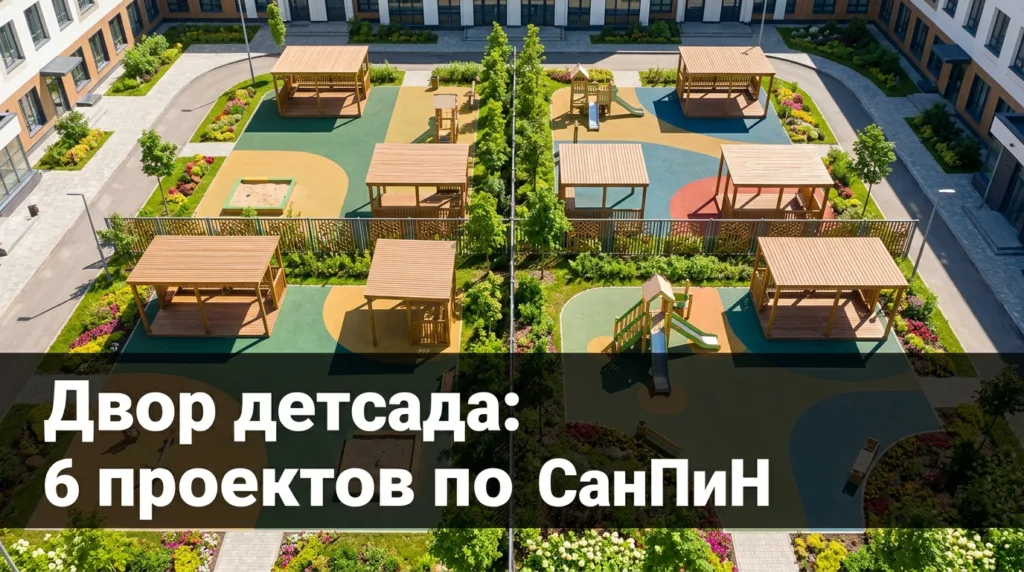 Двор детсада: 6 проектов благоустройства по СанПиН + ИИ-визуализация