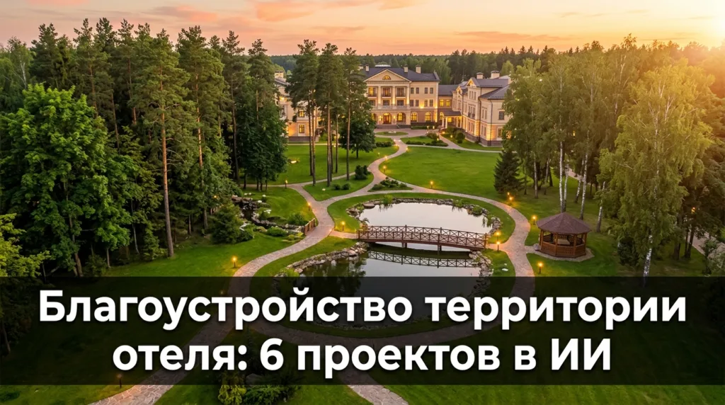 Благоустройство территории отеля: 6 проектов с ИИ-визуализацией для инвесторов
