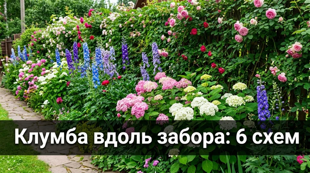 Клумба вдоль забора: 6 схем, чтобы закрыть некрасивый забор