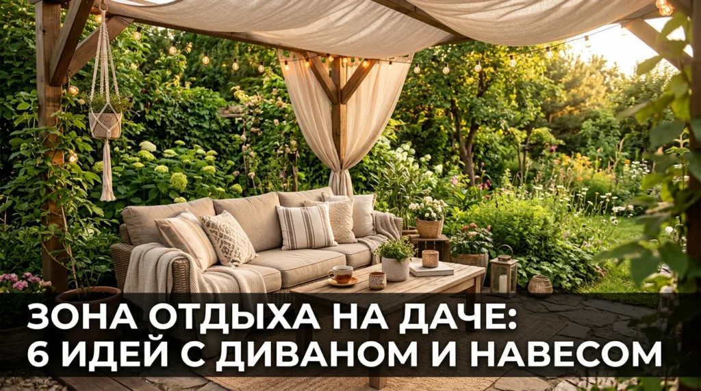 Зона отдыха на даче: 6 идей с диваном и навесом