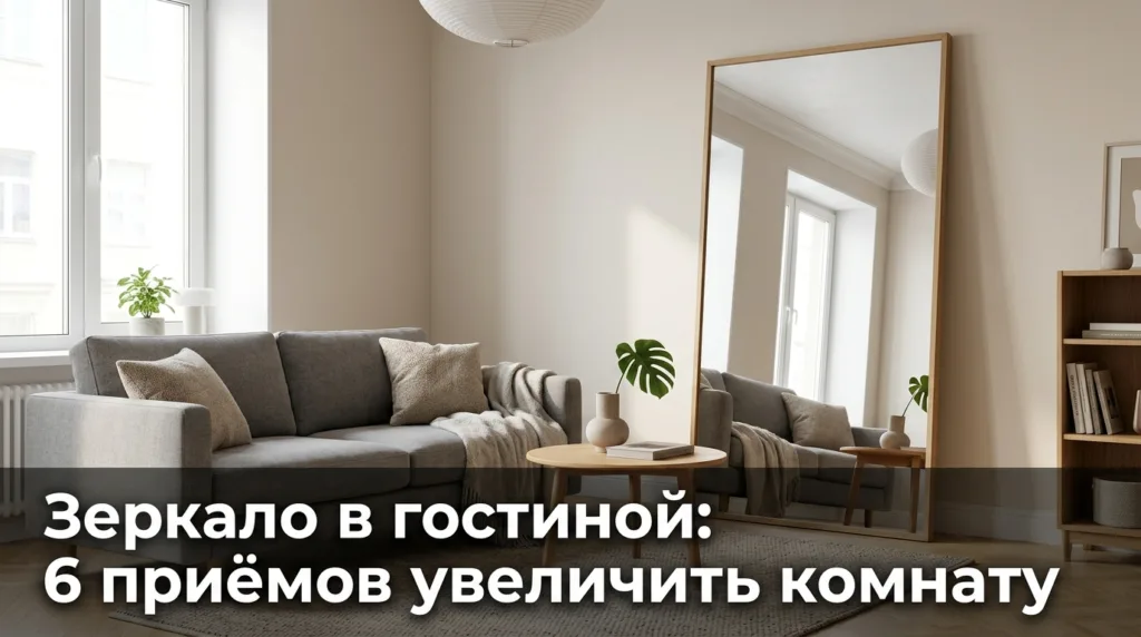 Зеркало в гостиной: 6 приёмов увеличить комнату