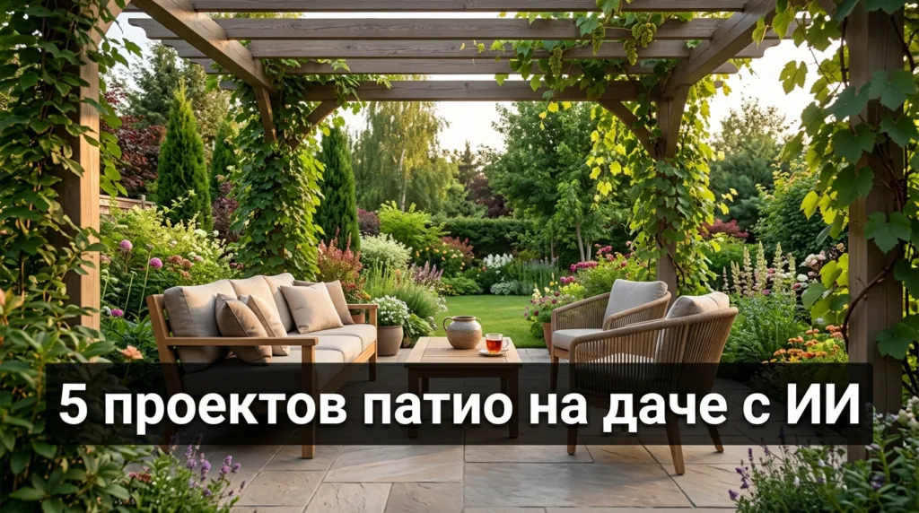 Патио на даче: 5 проектов — дизайн участка с ИИ